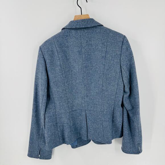 Talbots 100% Wool Blazer Women’s 14 Blue Gold Button Lined Classic Career Jacket - Picture 2 of 6